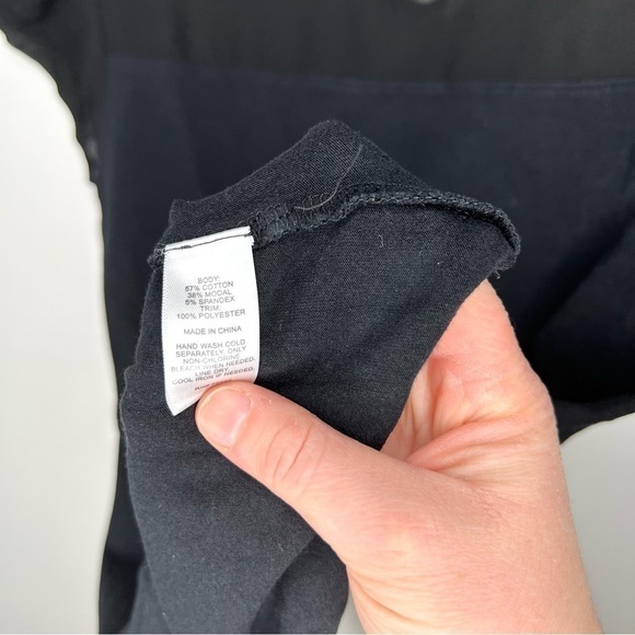 Express Black Short Sleeve Mesh Formal Dressy Business Casual Blouse Extra Small - Picture 5 of 12